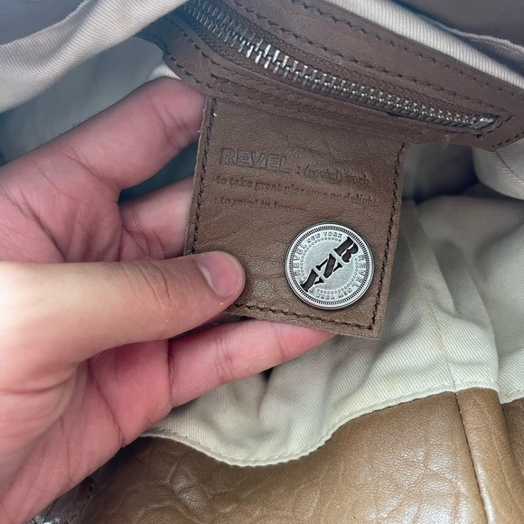 REVEL delancey belted two tone leather tote handbag purse shoulder bag $348 - Picture 4 of 10